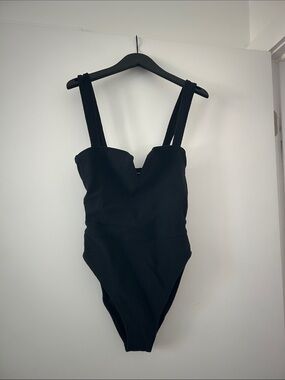 Wanderlust x Posse Black Textured One-Piece Swimsuit